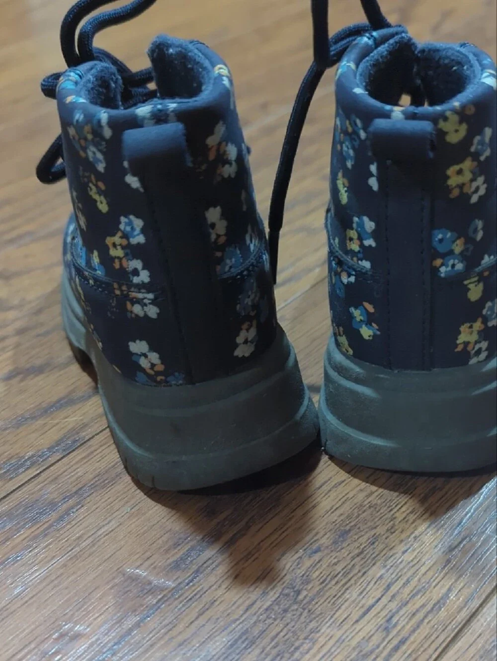 OshKosh B'gosh Navy Floral Lace-Up Kids Boots
